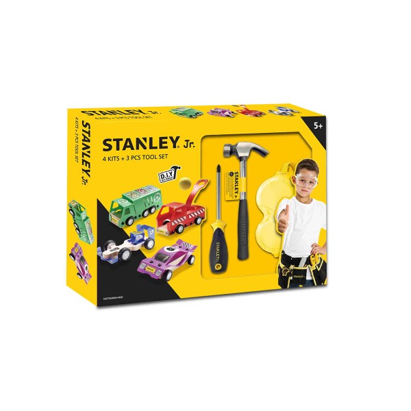 Stanley Jr Σετ με 4 ξύλινες κατασκευές και 3 εργαλεία