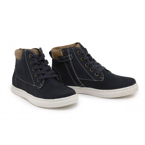 KIDS LEATHER LOW BOOTS WITH LACES