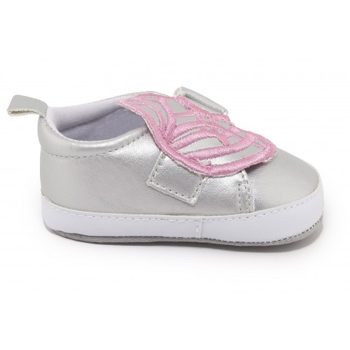 INFANTS SHOES YUP SILVER PINK WINGS