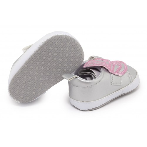 INFANTS SHOES YUP SILVER PINK WINGS