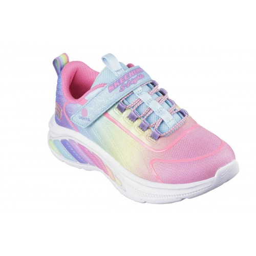 KIDS SPORT SHOES SKECHERS RAINBOW CRUISERS 303721L TQMT WITH LIGHTS