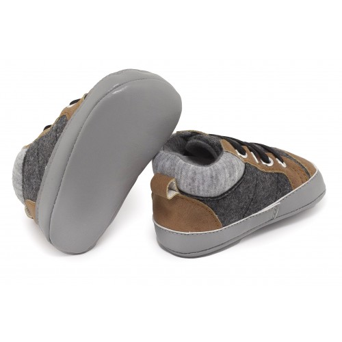 INFANTS SHOES YUP BROWN GRAY