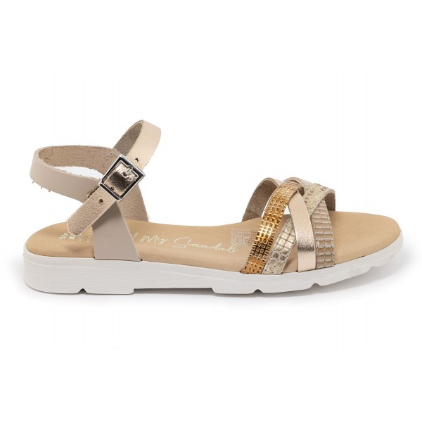 KIDS LEATHER SANDALS OH MY SANDALS 5300 NUDE