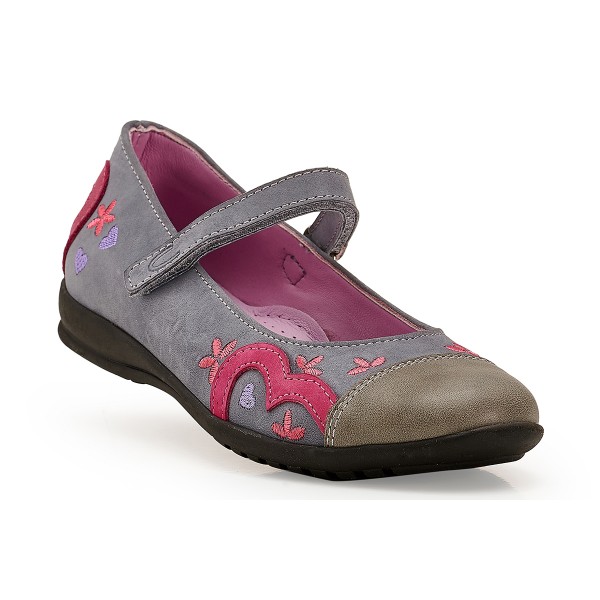 KIDS LEATHER MARY JANE SHOES FLOWERS