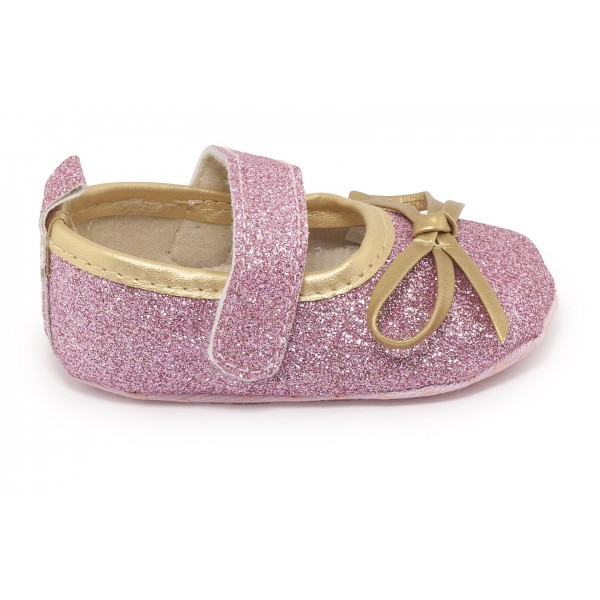 INFANTS MARY JANES YUP PINK GOLD POW