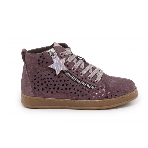 KIDS LEATHER LOW BOOTS SUEDE WITH LACES