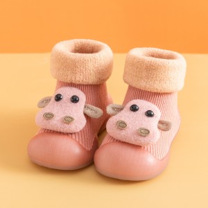 KIDS SOCK SHOES YUP PINK COW