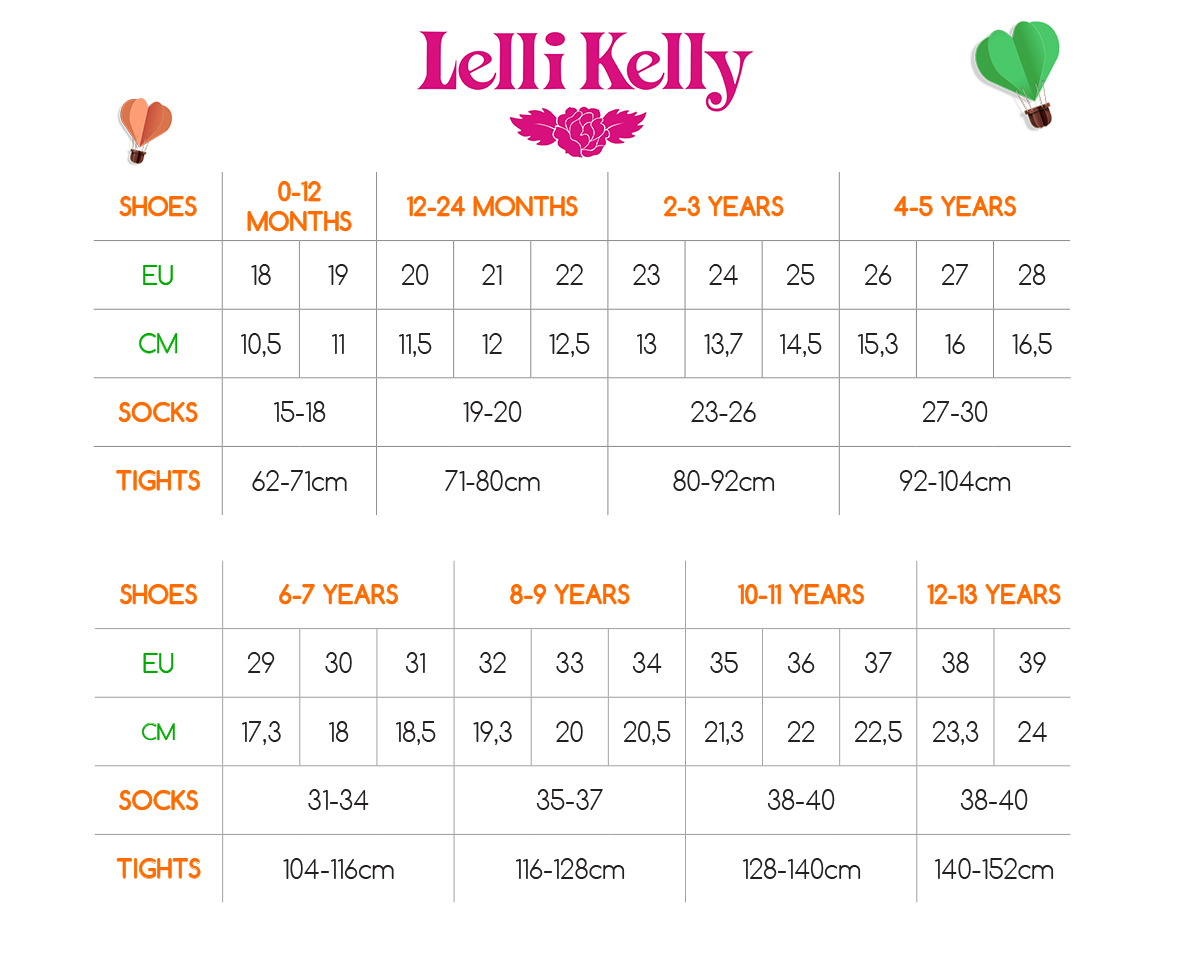 Lelli Kelly Size Guide | Store www.institutodelaliento.com